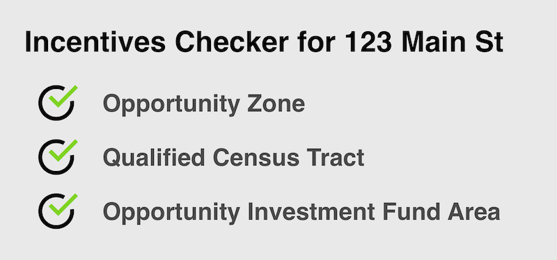 graphic imitating Incentives Checker showing three incentives with three green checkmarks