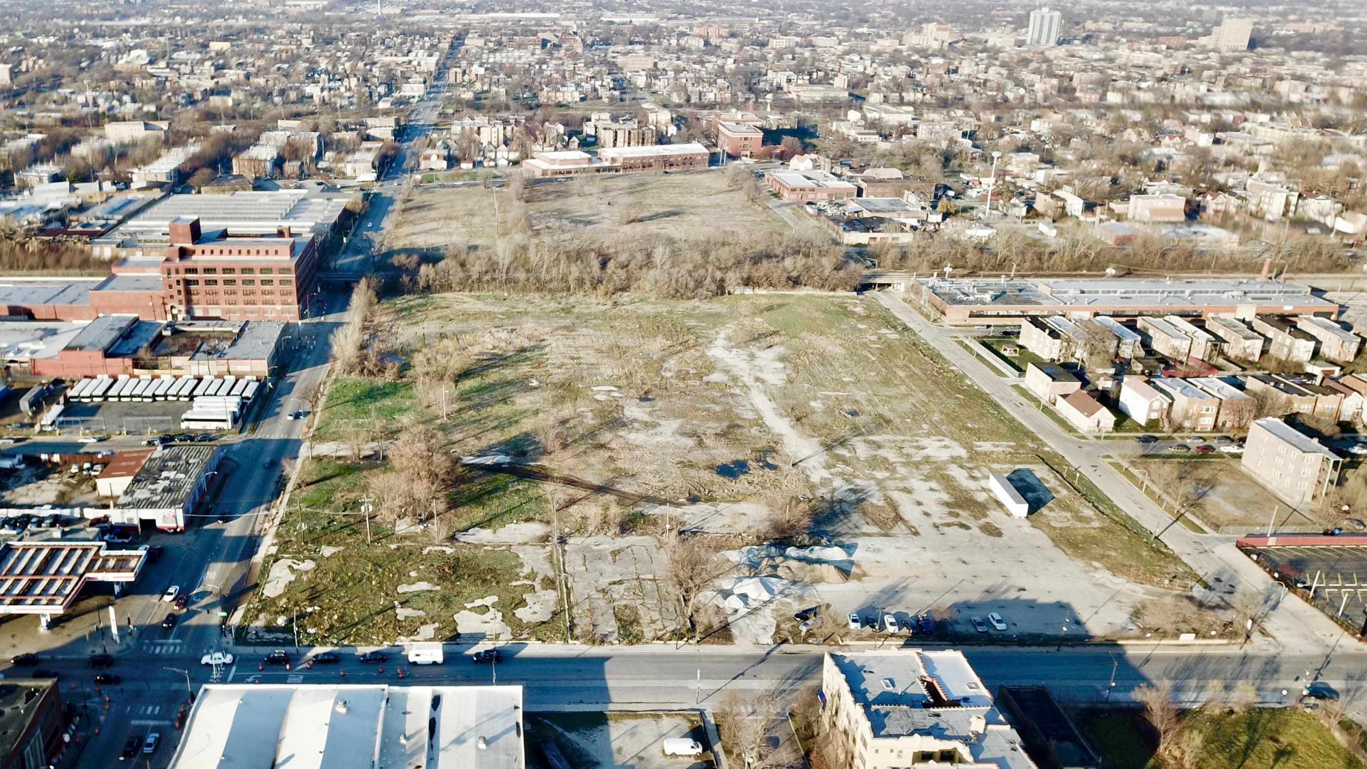 aerial photo of part of the Illinois Medical District